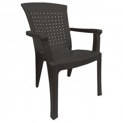 VALERIA Πολυθρόνα Τραπεζαρίας Κήπου Στοιβαζόμενη, PP Απόχρωση Ανθρακί (Rattan Look)  57x64x89cm