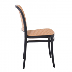 FLORENCE Καρέκλα PP Μαύρο, PP Rattan Μπεζ, Στοιβαζόμενη  41x41x83cm