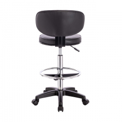 BF406 Σκαμπό Reception-Ταμείου PU Μαύρο, Τροχήλατο, Ρύθμιση Ύψους, Περιστρεφόμενο  50x50x90/110cm