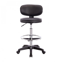 BF406 Σκαμπό Reception-Ταμείου PU Μαύρο, Τροχήλατο, Ρύθμιση Ύψους, Περιστρεφόμενο  50x50x90/110cm