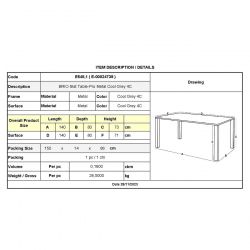 BRIO Flat Τραπέζι-Pro Κήπου - Βεράντας, Μέταλλο Βαφή Cool Grey 4C  140x80x73cm