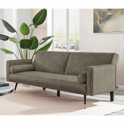 CLICK Καναπές - Κρεβάτι Σαλονιού - Καθιστικού, Ύφασμα Suede Cappuccino  192x84x76cm Bed:192x98x37cm