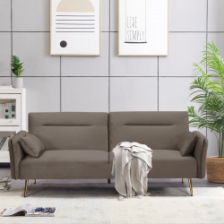FLICK Καναπές - Κρεβάτι Σαλονιού - Καθιστικού, 3Θέσιος Ύφασμα Velure Καφέ  Sofa:211x87x81-Bed:211x111x40