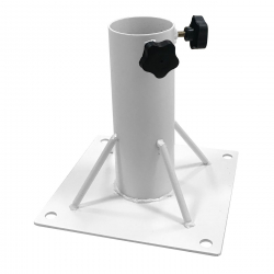 ΒΑΣΗ Ομπρέλας Ψάθινης Εδάφους Μέταλλο Άσπρο  25x25cm