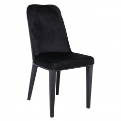 CASTER Καρέκλα Τραπεζαρίας Κουζίνας, Μέταλλο Βαφή Μαύρο Ύφασμα Velure Μαύρο  45x60x89cm