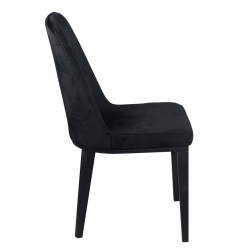 CASTER Καρέκλα Τραπεζαρίας Κουζίνας, Μέταλλο Βαφή Μαύρο Ύφασμα Velure Μαύρο  45x60x89cm