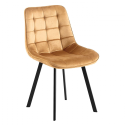 MYRIAM Καρέκλα Τραπεζαρίας, Μέταλλο Βαφή Μαύρο, Ύφασμα Velure Απόχρωση Μπεζ  50x56x83cm