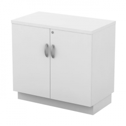 ΝΤΟΥΛΑΠΙ Χαμηλό Γραφείου Δίφυλλο με 2 Ράφια, Απόχρωση Άσπρο  80x45x75cm