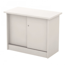 ΝΤΟΥΛΑΠΙ Γραφείου Πλαϊνό, 2 Φύλλα Συρόμενα - 2 Ράφια, Απόχρωση Άσπρο  90x45x70cm