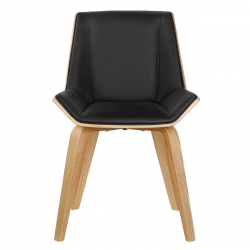 NUMAN Καρέκλα Τραπεζαρίας Φυσικό, PU Μαύρο  52x53x80cm