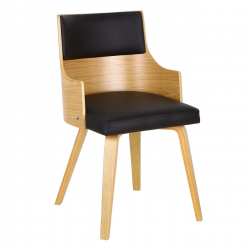 EMERSON Πολυθρόνα Φυσικό - Pu Μαύρο  48x53x79cm