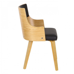 EMERSON Πολυθρόνα Φυσικό - Pu Μαύρο  48x53x79cm