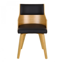 EMERSON Πολυθρόνα Φυσικό - Pu Μαύρο  48x53x79cm