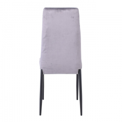 JETTA Καρέκλα Τραπεζαρίας Κουζίνας, Μέταλλο Βαφή Μαύρο Ύφασμα Velure Γκρι (Συσκ.6)  40x50x95cm