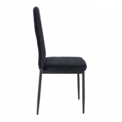 JETTA Καρέκλα Τραπεζαρίας Κουζίνας, Μέταλλο Βαφή Μαύρο Ύφασμα Velure Μαύρο (Συσκ.6)  40x50x95cm