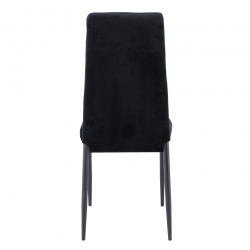 JETTA Καρέκλα Τραπεζαρίας Κουζίνας, Μέταλλο Βαφή Μαύρο Ύφασμα Velure Μαύρο (Συσκ.6)  40x50x95cm