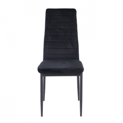 JETTA Καρέκλα Τραπεζαρίας Κουζίνας, Μέταλλο Βαφή Μαύρο Ύφασμα Velure Μαύρο (Συσκ.6)  40x50x95cm