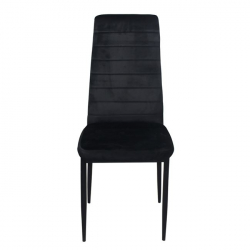JETTA Καρέκλα Τραπεζαρίας Κουζίνας, Μέταλλο Βαφή Μαύρο Ύφασμα Velure Μαύρο (Συσκ.6)  40x50x95cm