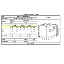 MORRIS Πολυθρόνα Σαλονιού - Καθιστικού, Ύφασμα Teddy Μαύρο  103x84x76cm