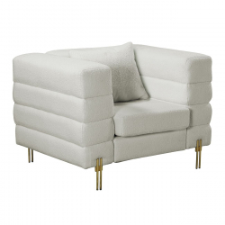 MORRIS Πολυθρόνα Σαλονιού - Καθιστικού, Ύφασμα Teddy Άσπρο  103x84x76cm