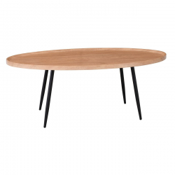 MATRIX Τραπεζάκι Σαλονιού Καθιστικού, Μέταλλο Βαφή Μαύρο, Ξύλο Φυσικό  120x60x46cm