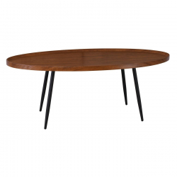 MATRIX Τραπεζάκι Σαλονιού Καθιστικού, Μέταλλο Βαφή Μαύρο, Ξύλο Καρυδί  120x60x46cm