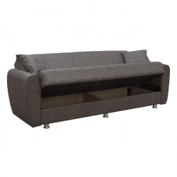 SYDNEY Καναπές - Κρεβάτι με Αποθηκευτικό Χώρο, 3Θέσιος Ύφασμα Καφέ  Sofa:210x80x75 Bed:180x100cm