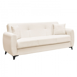 DARIO Καναπές – Κρεβάτι με Αποθηκευτικό Χώρο, 3Θέσιος Ύφασμα Εκρού  Sofa:210x80x75 Bed:180x100cm