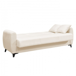 DARIO Καναπές – Κρεβάτι με Αποθηκευτικό Χώρο, 3Θέσιος Ύφασμα Εκρού  Sofa:210x80x75 Bed:180x100cm