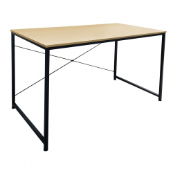 ΓΡΑΦΕΙΟ Η/Υ Μέταλλο Βαφή Μαύρο, Melamine Beech  120x60x74cm