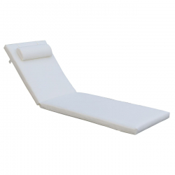 SUNLOUNGER Μαξιλάρι Ξαπλώστρας με Προσκέφαλο,  Ύφασμα Εκρού, Foam+Polyester Φερμουάρ-Velcro  196(78+118)x60x7cm