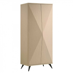 CRONOS  Ντουλάπα Δίφυλλη, Απόχρωση Φυσικό  80x60x195cm