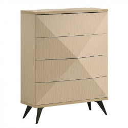 CRONOS Συρταριέρα με 4 Συρτάρια, Απόχρωση Φυσικό  80x49x105cm