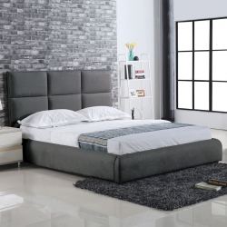 MAXIM Κρεβάτι Διπλό, για Στρώμα 180x200cm, Ύφασμα Σκούρο Γκρι  198x218x121cm