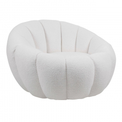 BEVERLY Πολυθρόνα - Σαλονιού - Καθιστικού, Teddy Ύφασμα Άσπρο  89x92x61cm