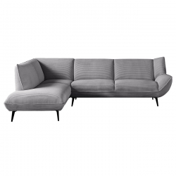 EMERALD Καναπές Σαλονιού Δεξιά Γωνία, Ύφασμα Κοτλέ Γκρι  274x203x82cm H.88cm