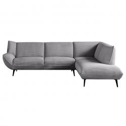 EMERALD Καναπές Σαλονιού Αριστερή Γωνία, Ύφασμα Κοτλέ Γκρι  274x203x82cm H.88cm