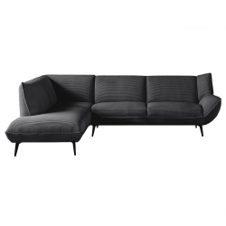 EMERALD Καναπές Σαλονιού Δεξιά Γωνία, Ύφασμα Κοτλέ Ανθρακί  274x203x82cm H.88cm