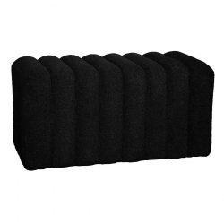 TOGO Σκαμπό Βοηθητικό, Teddy Ύφασμα Μαύρο  80x40x41cm