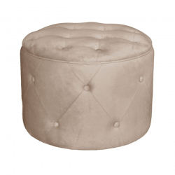 TRAVIS Σκαμπό Αποθηκευτικό, Ύφασμα Velure Απόχρωση Cappuccino  Φ60cm H.45cm