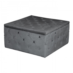 TIBOR Σκαμπό Αποθηκευτικό, Ύφασμα Velure Απόχρωση Γκρι  80x80x41cm