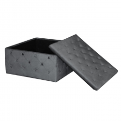 TIBOR Σκαμπό Αποθηκευτικό, Ύφασμα Velure Απόχρωση Γκρι  80x80x41cm