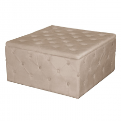 TIBOR Σκαμπό Αποθηκευτικό, Ύφασμα Velure Απόχρωση Cappuccino  80x80x41cm