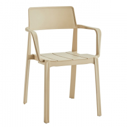 DIANNA Πολυθρόνα Στοιβαζόμενη, PP-UV Cappuccino  56x55x81cm