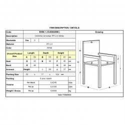 DIANNA Πολυθρόνα Στοιβαζόμενη, PP-UV Άσπρο  56x55x81cm