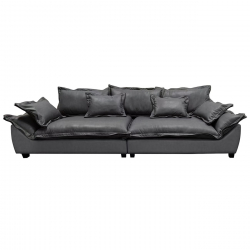 DARBY Kαναπές Σαλονιού - Καθιστικού 4Θέσιος, Ύφασμα Nabuk Σκούρο Γκρι  319x110x94cm