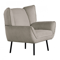 EMERALD Πολυθρόνα Σαλονιού - Καθιστικού, Ύφασμα Κοτλέ Μπεζ  83x83x92cm