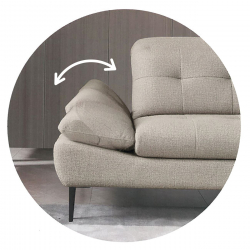 SELBY Καναπές Σαλονιού Αριστερή Γωνία, Ανακλινόμενα Κεφαλάρια, Ύφασμα Μπεζ  303x224x108cm H.88/106cm