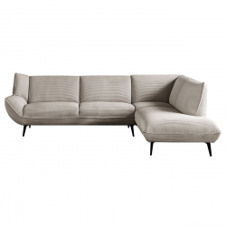 EMERALD Καναπές Σαλονιού Αριστερή Γωνία, Ύφασμα Κοτλέ Μπεζ  274x203x82cm H.88cm