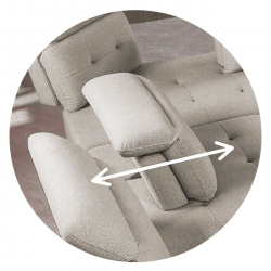 SELBY Καναπές Σαλονιού Δεξιά Γωνία, Ανακλινόμενα Κεφαλάρια, Ύφασμα Μπεζ  303x224x108cm H.88/106cm